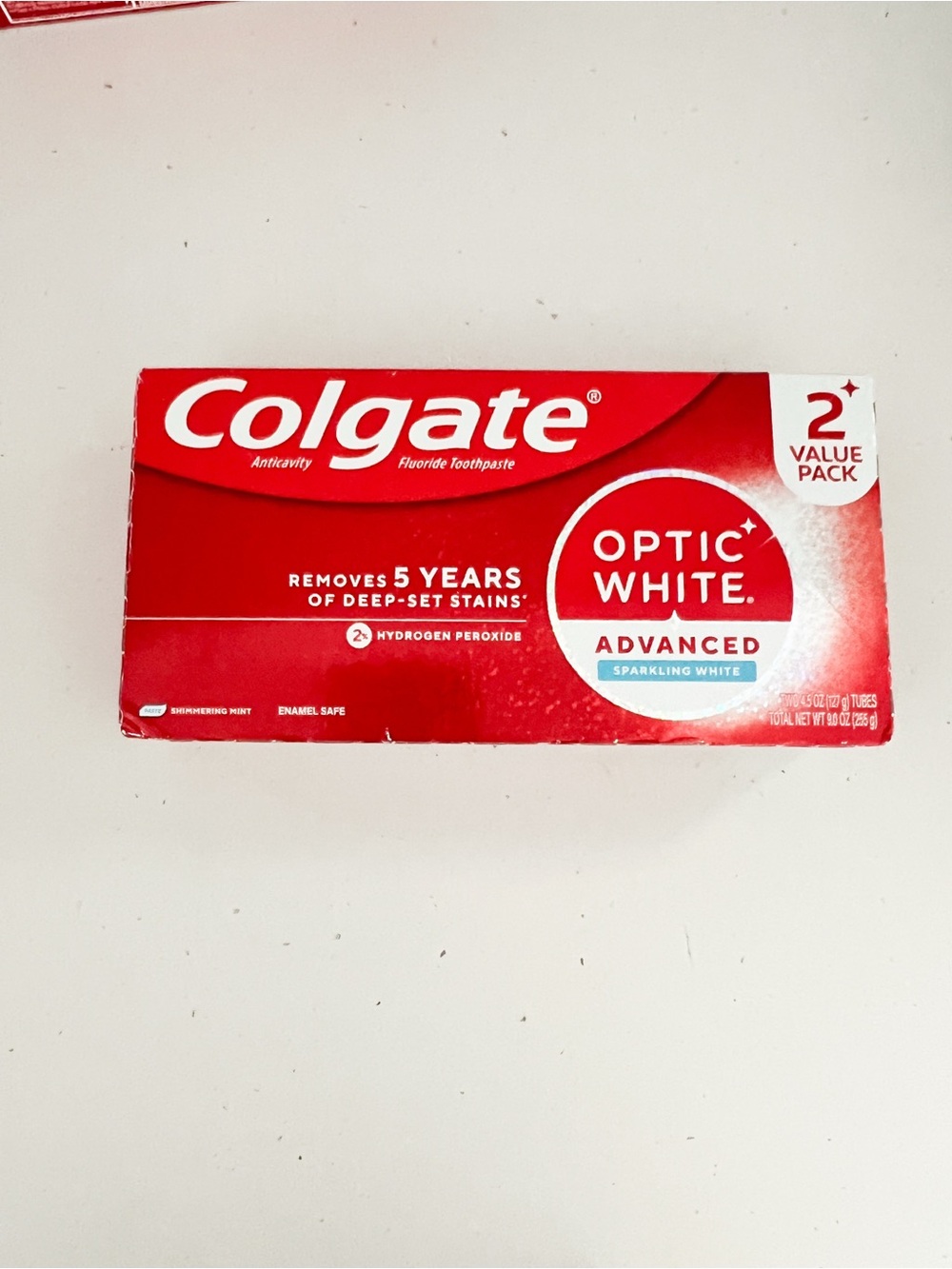 New Colgate Optic White Advanced Sparkling White Toothpaste 2 pk